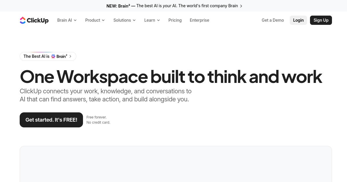 ClickUp official website screenshot