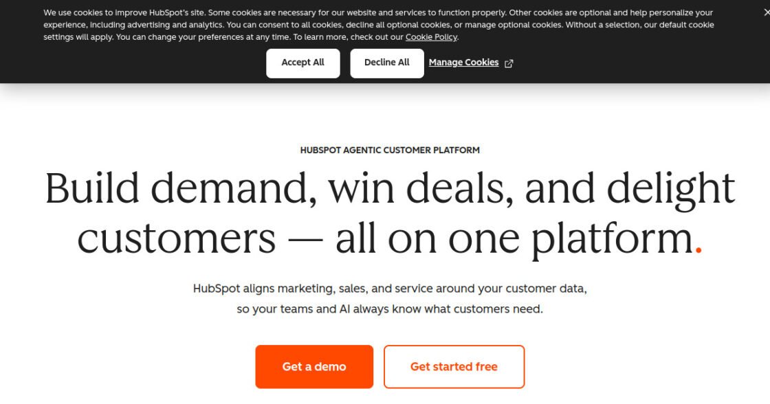 HubSpot official website screenshot