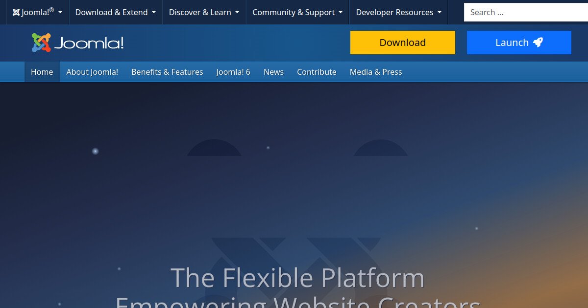 Joomla official website screenshot
