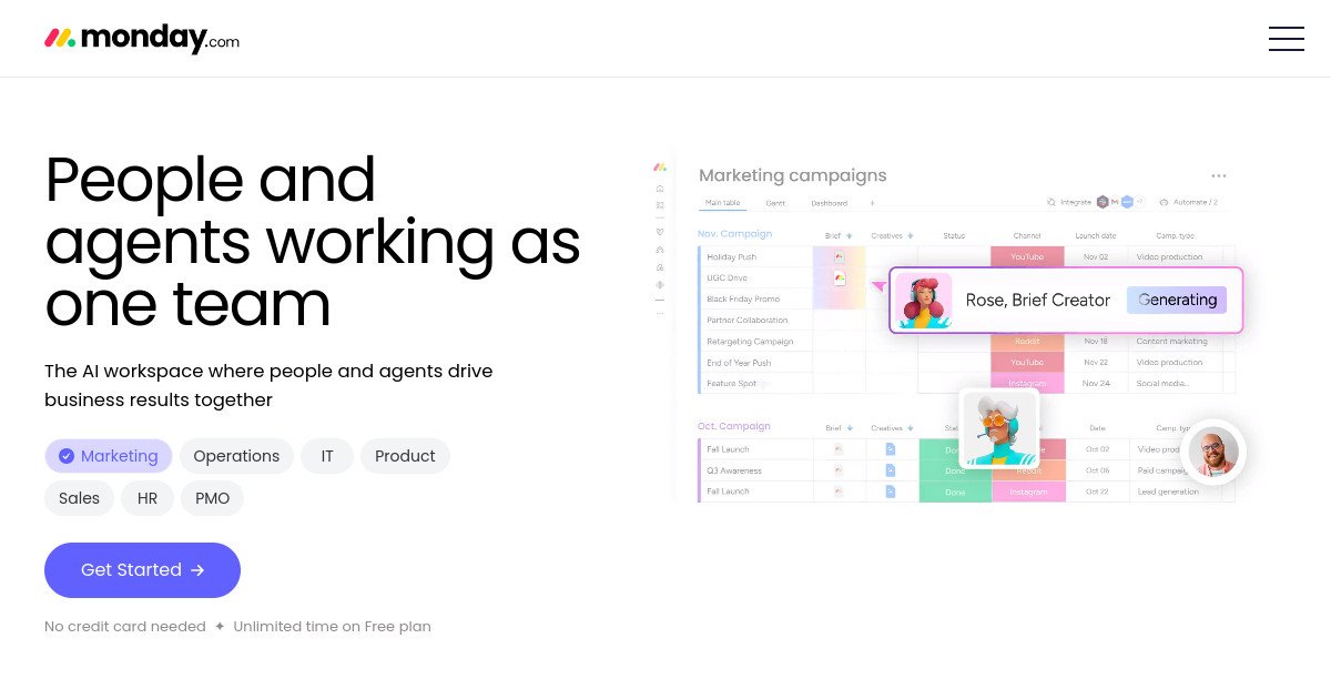 monday.com official website screenshot