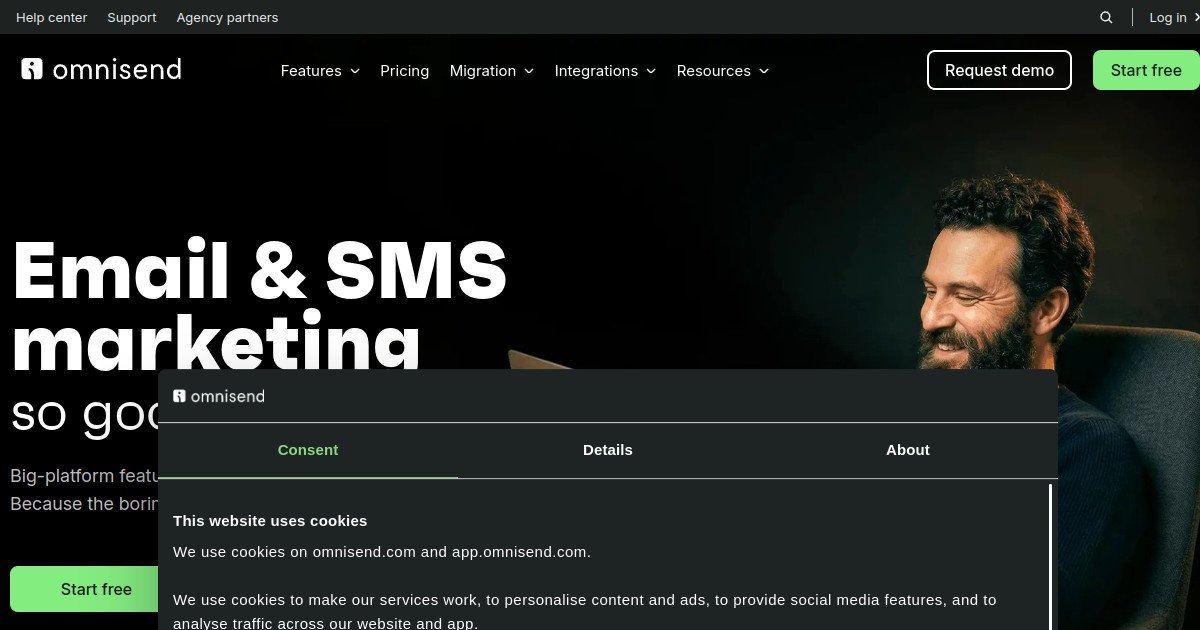 Omnisend official website screenshot