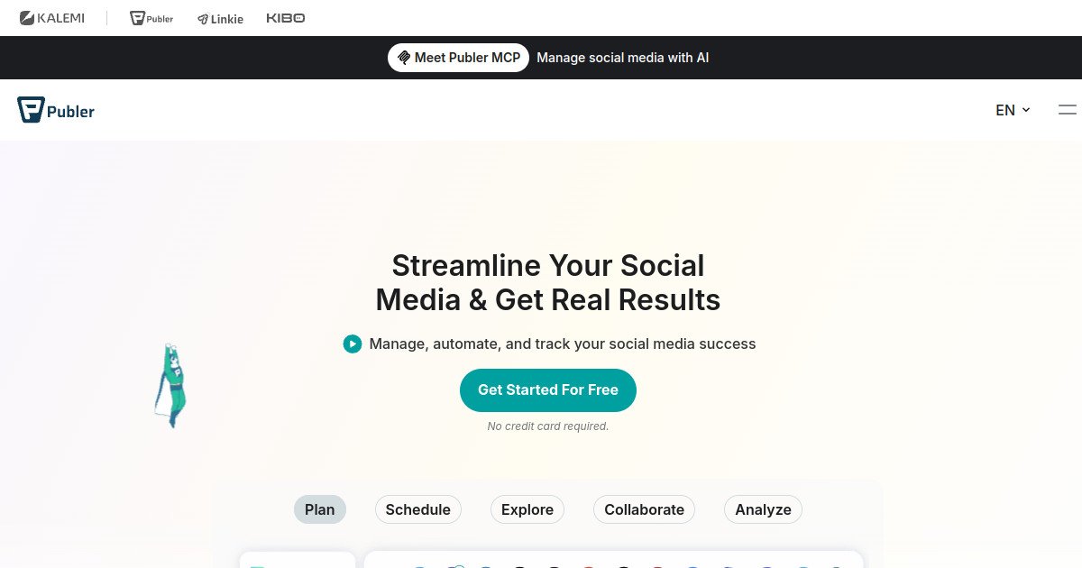 Publer official website screenshot