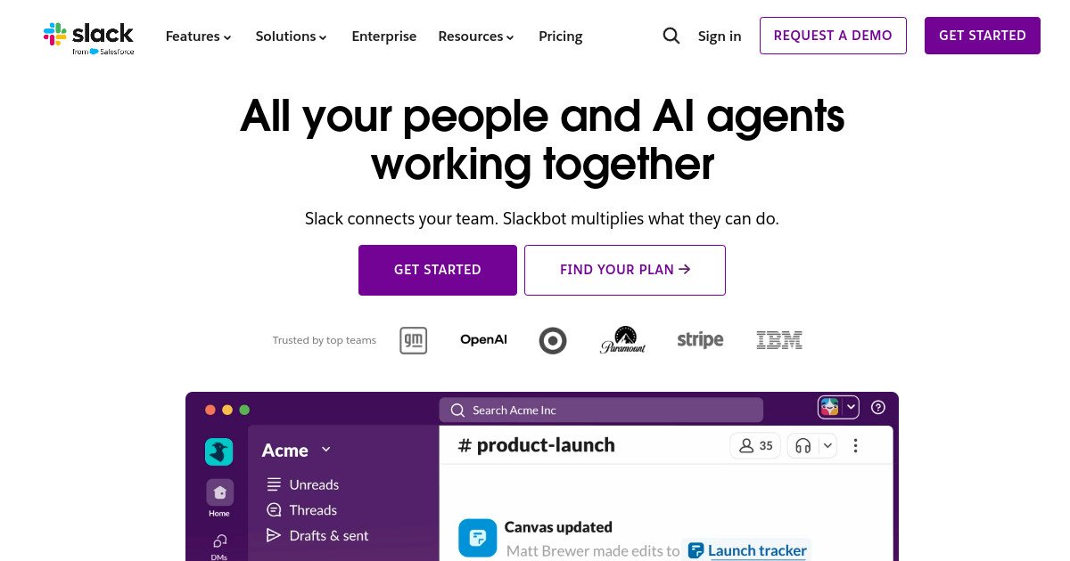 Slack official website screenshot