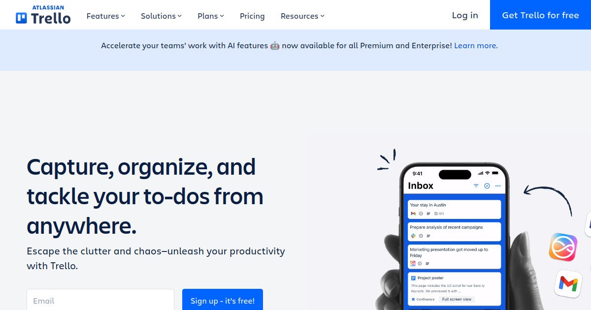 Trello official website screenshot