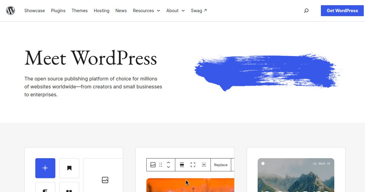 WordPress.org official website screenshot